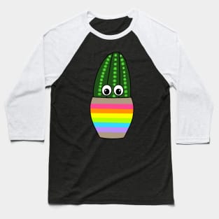 Cute Cactus Design #305: Tall Fuzzy Navel Cactus In Cute Jar Baseball T-Shirt